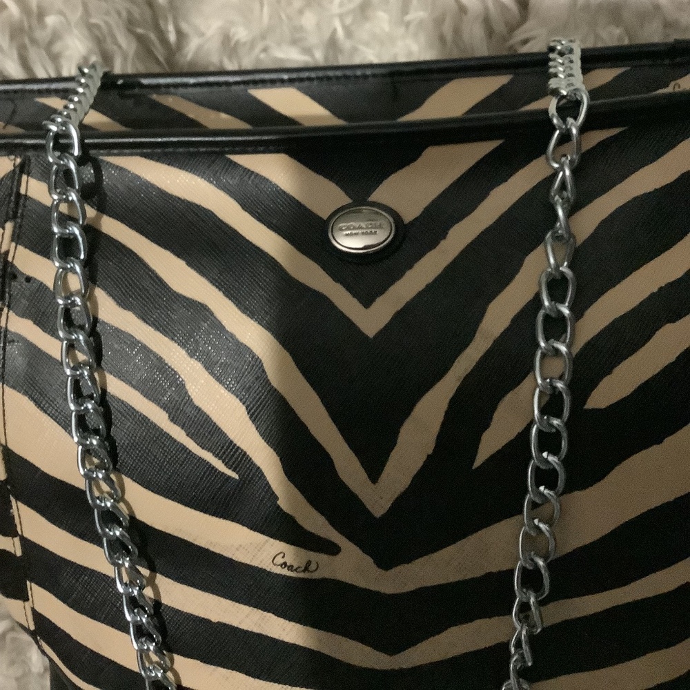 Coach zebra tote